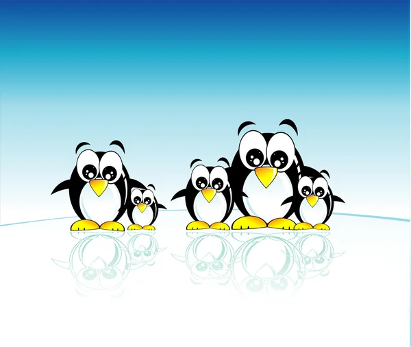 Penguins family — Stock Vector