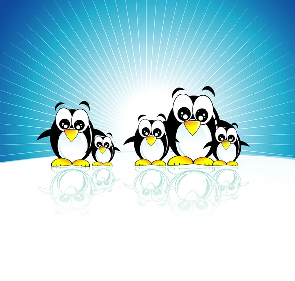 Penguins family — Stock Vector