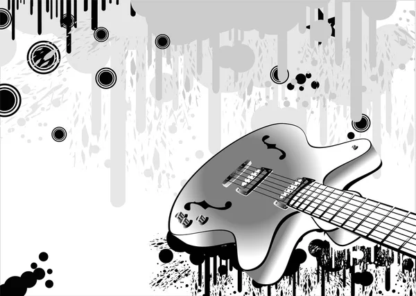 Crazy guitar grunge style — Stock Vector