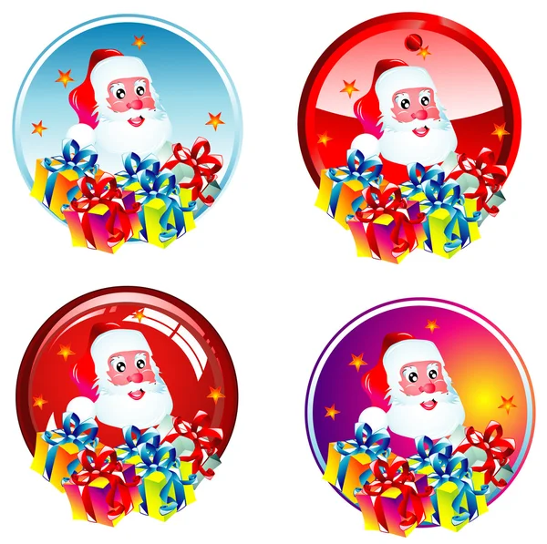 Santa stickers — Stock Vector