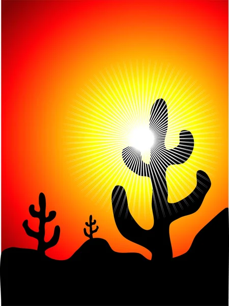 Mexican cactus landscape — Stock Vector