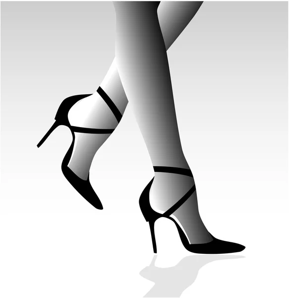 Stiletto tacones en la mujer — Vector de stock