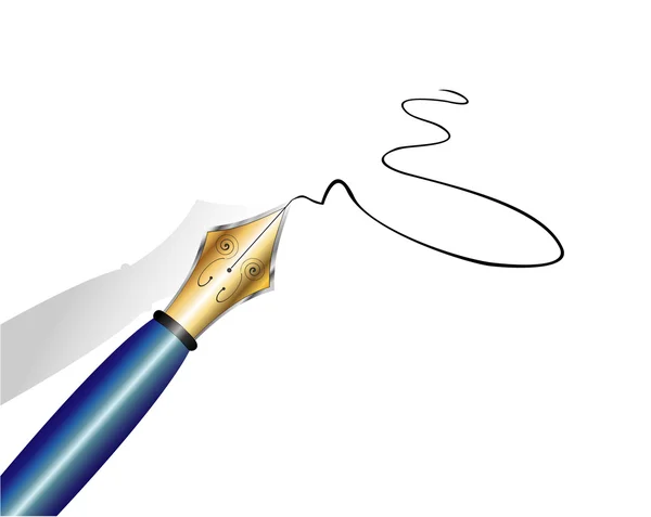 Altın ve demir dolma kalem — Stok Vektör