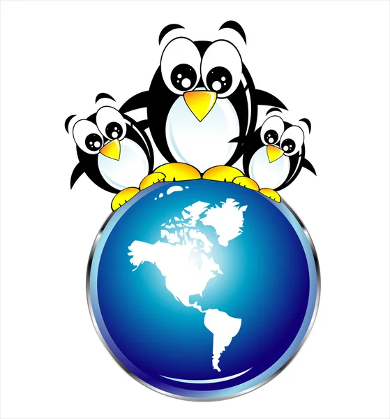 Zapisz penguins — Wektor stockowy