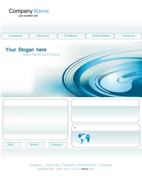 ウェブサイト用のテンプレート — ストックベクタ