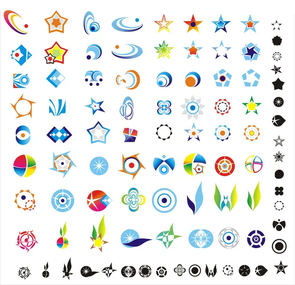 Collection of 90 more company logos design — Stock Vector