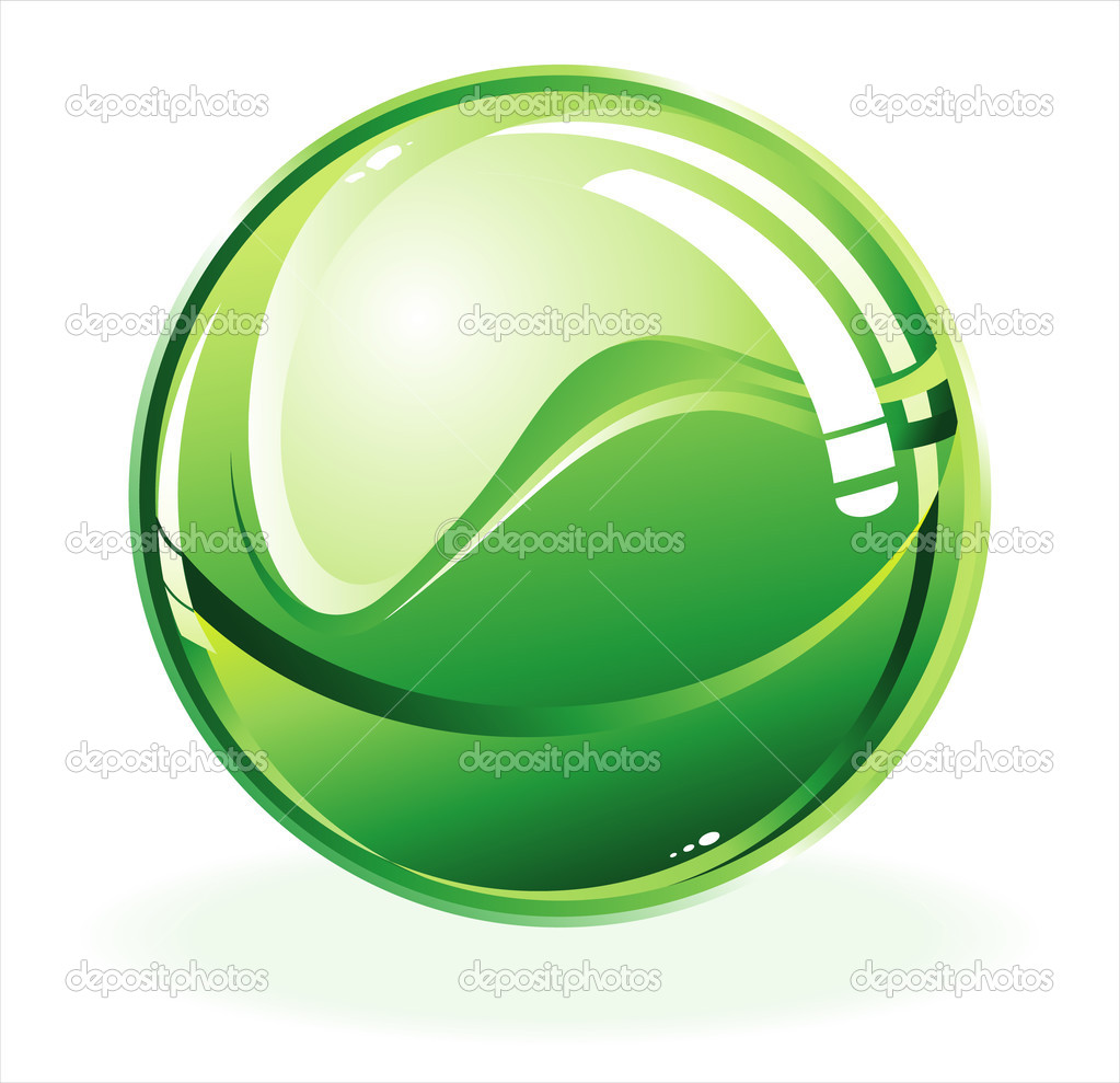 green glossy sphere