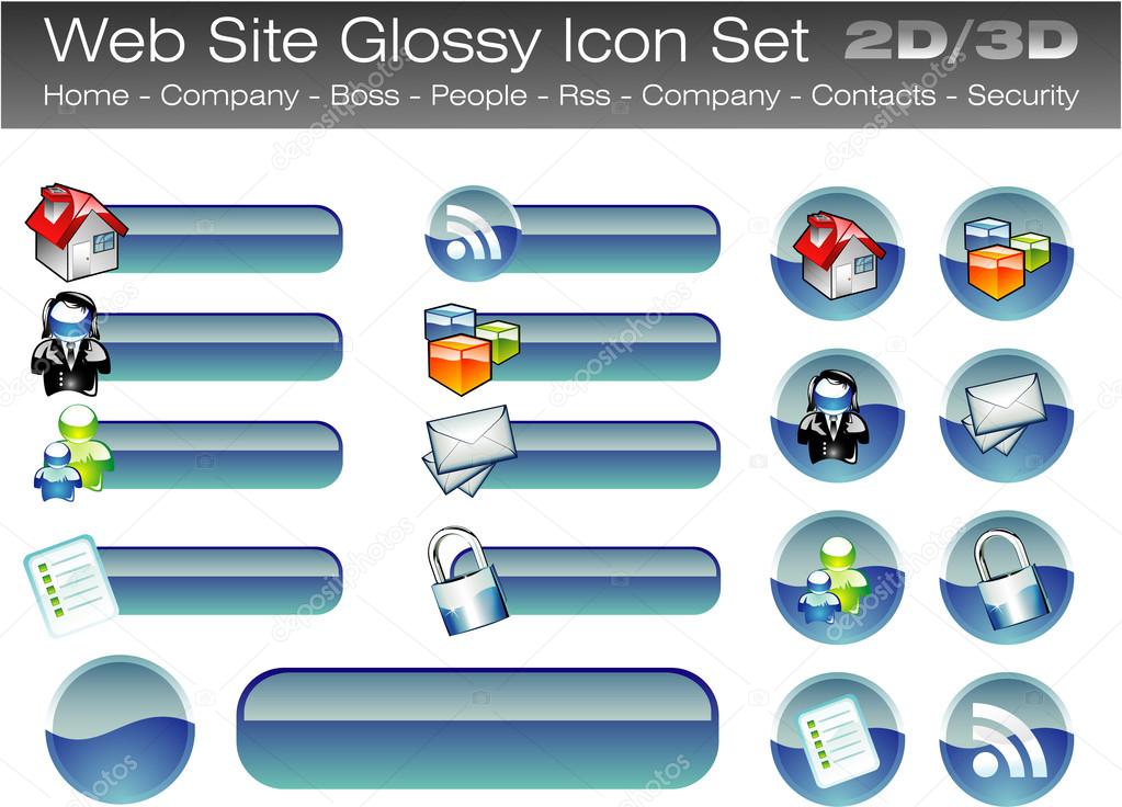 Web Site Glossy Buttons