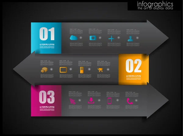 Plantilla de diseño infográfico con etiquetas de papel. — Vector de stock