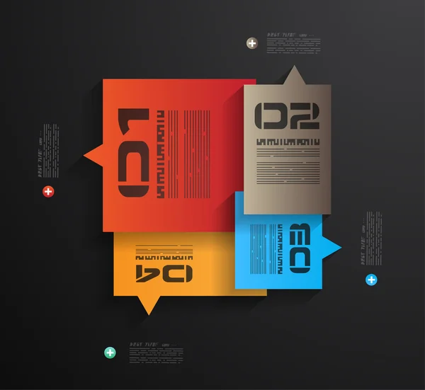 紙タグ付きインフォグラフィックデザインテンプレート — ストックベクタ