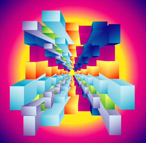 Абстрактный кубический колодец — стоковый вектор