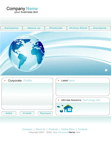 ビジネス web サイトのテンプレート — ストックベクタ