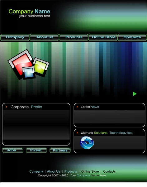 ビジネス web サイトのテンプレート — ストックベクタ