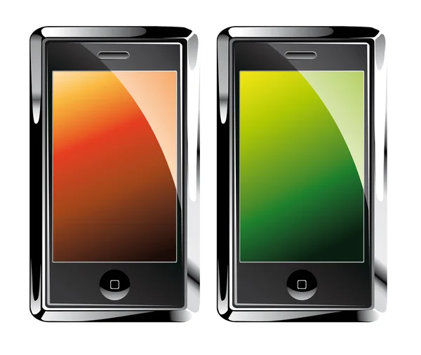 Smartphones de pantalla táctil aislada — Vector de stock