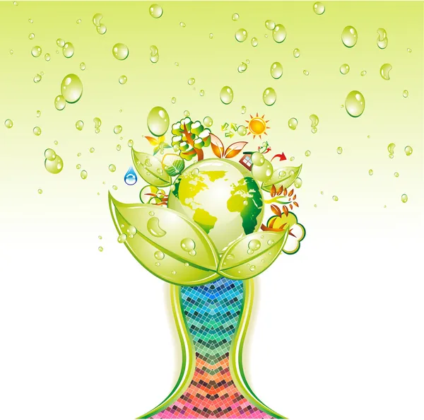 Ökológia zöld világbajnokság — Stock Vector