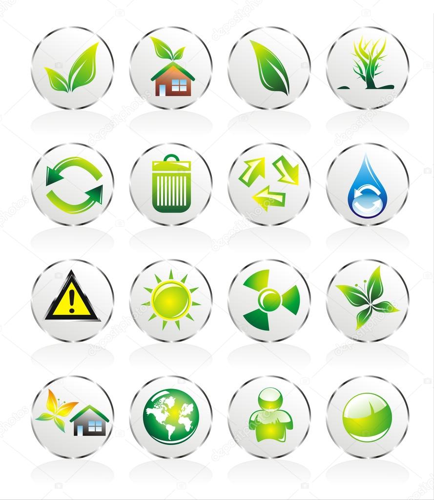 Collection of ecology and environmental icons