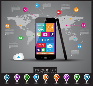 dokunmatik ekran smartphone ile modern Infographic
