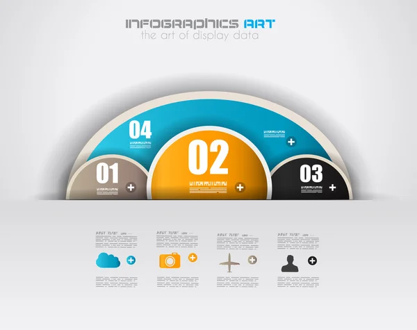 Wzór infograficzny z papierowymi tagami. — Wektor stockowy