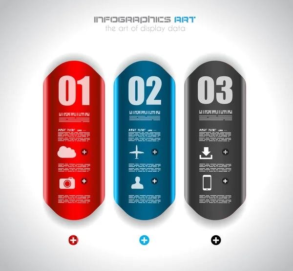 Wzór infograficzny z papierowymi tagami. — Wektor stockowy