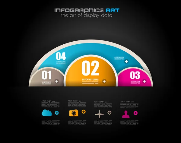 Modello di design infografico con tag cartacei. — Vettoriale Stock