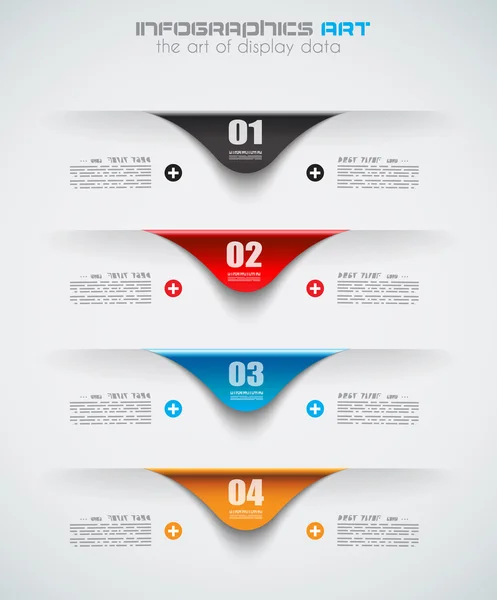 Modelo de design infográfico com etiquetas de papel. — Vetor de Stock