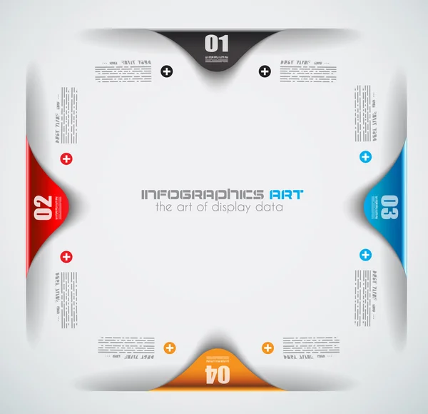 Modèle de conception infographique avec étiquettes en papier. — Image vectorielle