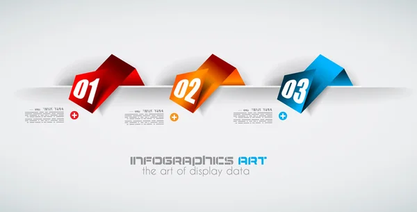 Modelo de design infográfico com etiquetas de papel —  Vetores de Stock