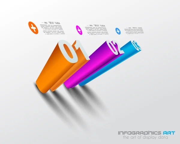 3D Modello di design infografico con ombre . — Vettoriale Stock