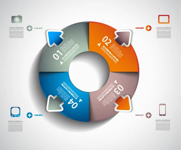 Modelo de design infográfico com etiquetas de papel. —  Vetores de Stock