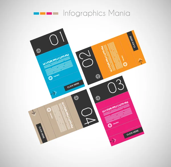 Infographic design template with paper tags. Stock Illustration