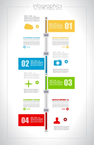 Infographic design template με ετικέτες χαρτιού. — Διανυσματικό Αρχείο