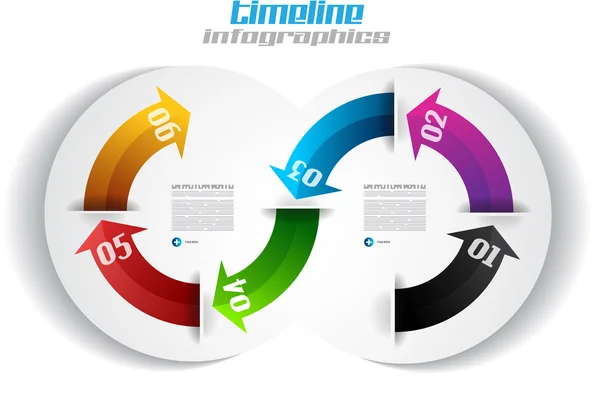 Modèle de conception infographique avec étiquettes en papier. — Image vectorielle