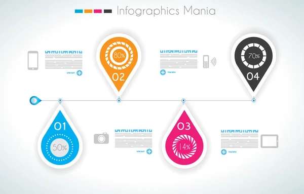 Plantilla de diseño infográfico con etiquetas de papel. — Vector de stock