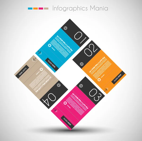 Infographic design template με ετικέτες χαρτιού. — Διανυσματικό Αρχείο