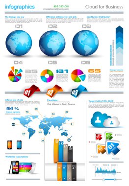 Infographic düzeni şablonu ile dünya haritaları.