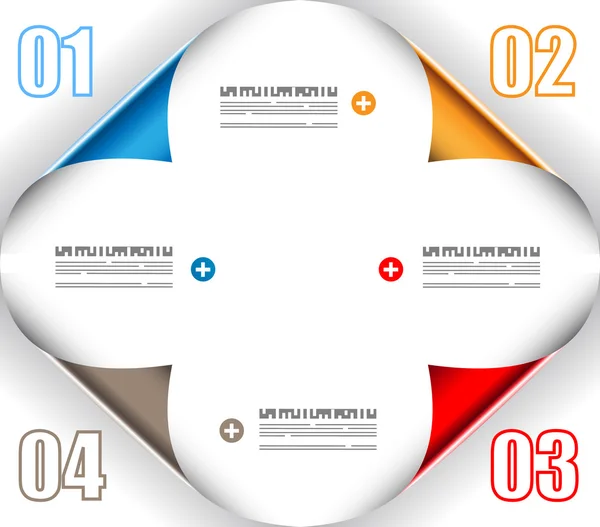 Wzór infograficzny z papierowymi tagami. — Wektor stockowy