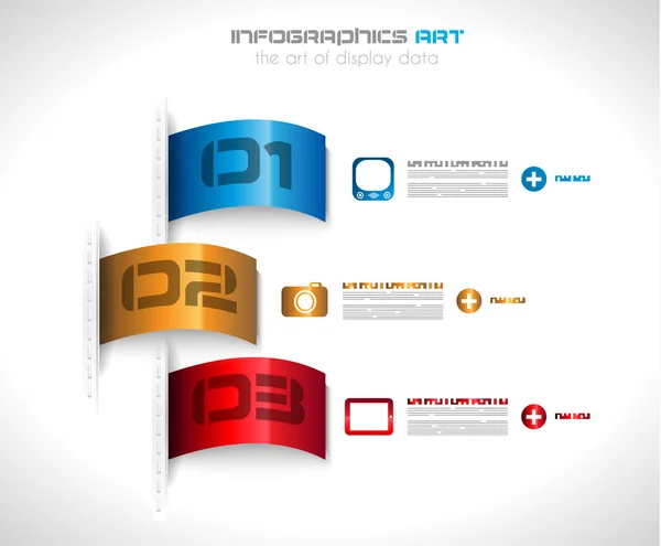 कागज टैग के साथ इन्फोग्राफिक डिजाइन टेम्पलेट — स्टॉक वेक्टर