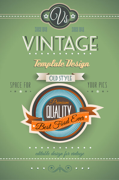 Vintage retro page template for a variety of purposes: