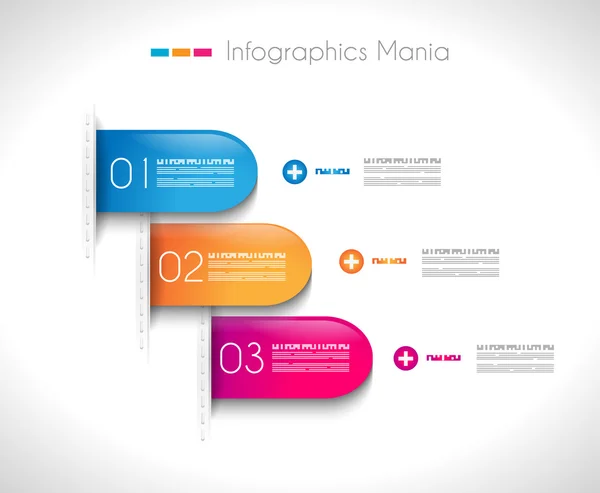 Infografische Design-Vorlage mit Papier-Tags. — Stockvektor