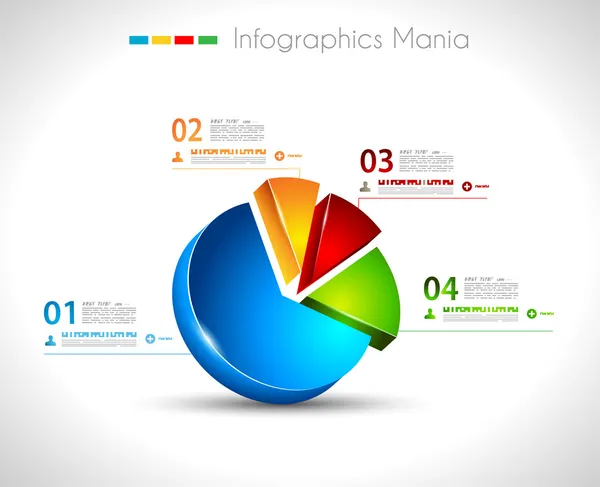 Infographic πρότυπο σχεδίασης 3d πίτα — Διανυσματικό Αρχείο