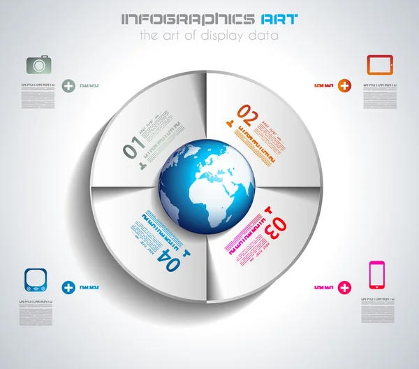 Infographic design sjabloon met papieren tags. — Stockvector