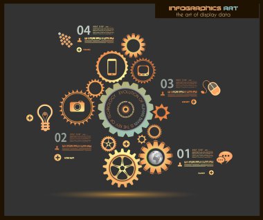 Infographic tasarım şablonu ile dişli zincir.