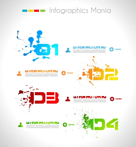 Infografik Grunge Design mit Papieranhängern — Stockvektor