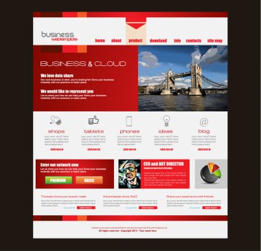 kurumsal iş ve bulut amaçlar için Web sitesi şablonu