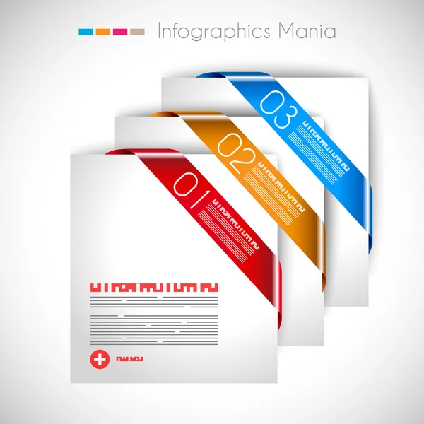 Modelo de design infográfico com etiquetas de papel. — Vetor de Stock