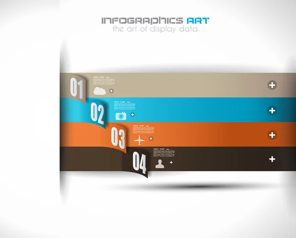 Modelo de design infográfico com etiquetas de papel — Vetor de Stock