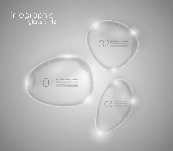 Bubble glas infographics over duidelijke achtergrond — Stockvector