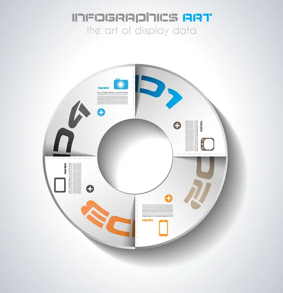 Modelo de design infográfico com etiquetas de papel. — Vetor de Stock