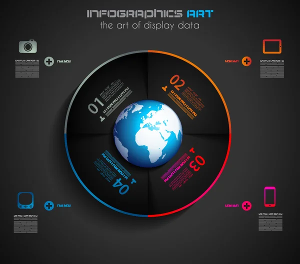 Modello di design infografico con tag cartacei. — Vettoriale Stock