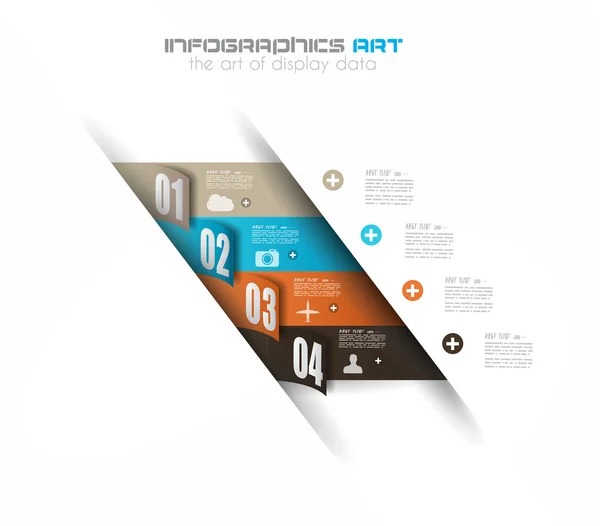 Infographic design sjabloon met papieren tags. — Stockvector